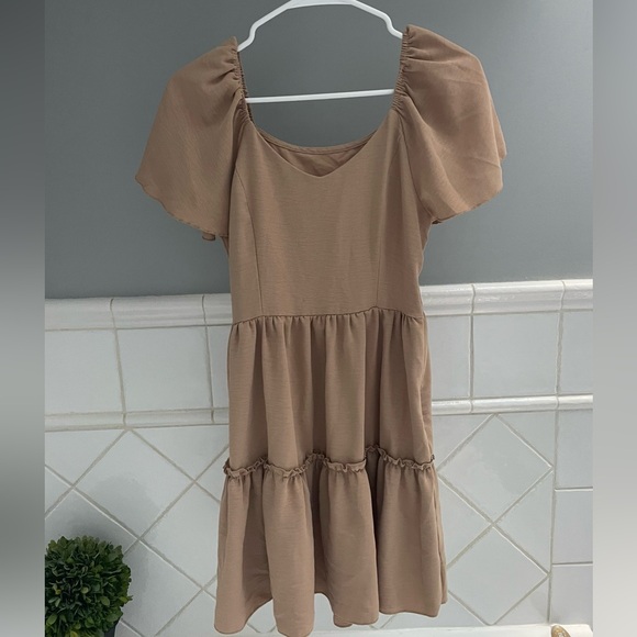 Babydoll Dress - Tan - Picture 2 of 3